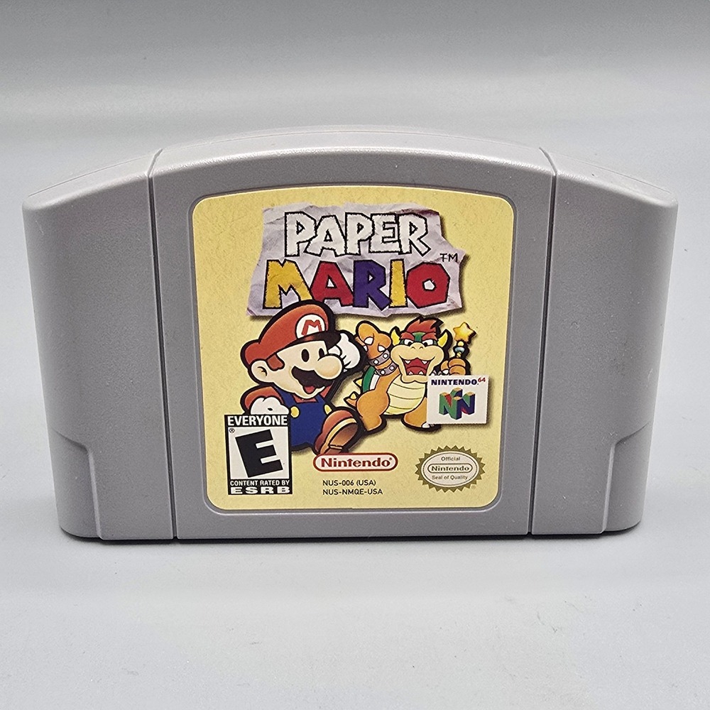Paper Mario Nintendo 64 N64 Game Cartridge NUS-NMQE-USA Authentic Retro RPG